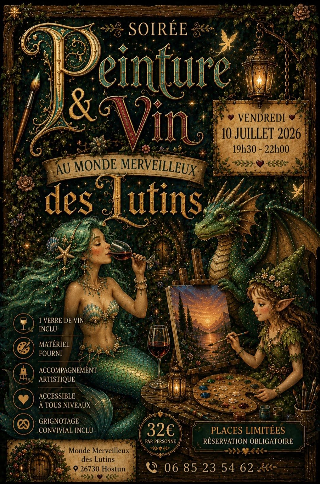soirée peinture et vin au monde merveilleux des lutins